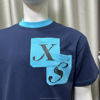 Fabricants de vêtements personnalisés, t-shirts en coton à col rond, à double poche, style Y2K, surdimensionnés, patchwork, pour hommes