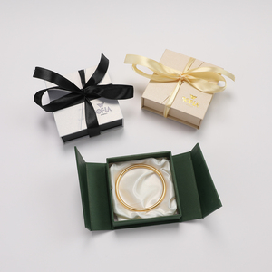 Custom Logo Magnetic Double <b>Open</b> Door Jewelry Box with Satin or Foam Lining for Bracelet Earrings Rings Necklaces - Product Image 3