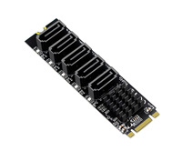 Tarjeta de Expansión Huastlink M.2 NGFF B-Key SATA a 5 Puertos SATA3 6Gbps para Escritorio