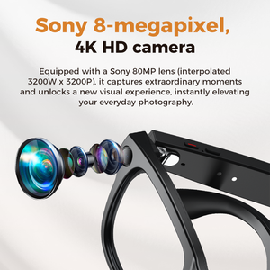 Gafas con Cámara M02 Ultra Ai, 8MP, Estuche de Carga, Captura de Video 1080P, Resistencia al Agua IP54, Control por Aplicación, Transmisión Wi-Fi de Imagen/Video - Product Image 2