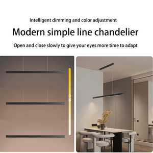Modern Aluminum Linear LED Desk <strong>Light</strong> Wholesale Minimalist Hanging <strong>Fixture</strong> Chandelier <strong>for</strong> Home <strong>Office</strong> Restaurant with Long Shape - Product Image 2