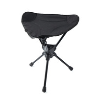 Chaise pliante ultra-légère et portable en alliage d'aluminium et tissu Oxford, à trois pieds, rotative à 360°, pour camping, plage et pêche en extérieur