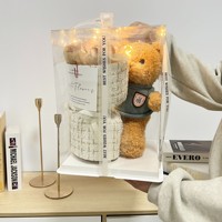 Cadeau de la fête des mères, cadeau de la Saint-Valentin, ours en peluche LED de luxe, poupée en peluche, bouquet de roses éternelles, coffret cadeau, cadeau d'anniversaire