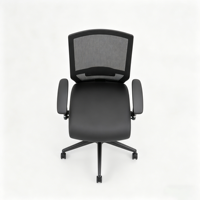 Chaise de bureau pivotante exécutive moderne avec accoudoirs réglables, dossier ergonomique en maille et coussin en tissu pour ordinateur