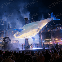 Baleine gonflable flottante contrôlée par l'air pour la publicité, pour les concerts et les centres commerciaux