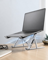 Support pour ordinateur portable en aluminium réglable, pliable, portable, support de refroidissement multi-angles pour bureau, maison et usage domestique