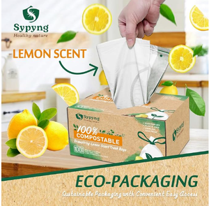 Tùy chỉnh 13 gallon compostable túi rác 100% phân hủy sinh học dây kéo túi - Product Image 2