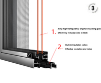 Ventanas y Puertas Abatibles DESHANG Modernas de Aleación de Aluminio de Alta Energía, Insonorizadas, de Acero Inoxidable Templado, Estilo Norteamericano Canadiense