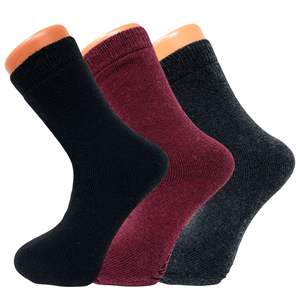 Calcetines Térmicos de Invierno para Mujer Db, Calcetines de Punto Grueso y Suave, Largos hasta el Tobillo, para Uso Diario Informal, 3 Pares, Negro, Borgoña, Azul Marino - Product Image 3