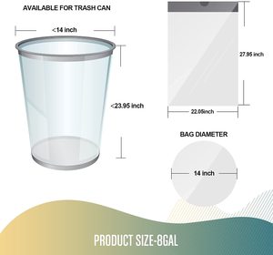 ถุงขยะ HDPE ขนาดกลางแบบมีก้นข้าง 8 แกลลอน ถุงขยะแบบมีเชือกรูด 120 ใบ ถุงใส่ขยะแบบใช้แล้วทิ้ง สำหรับห้องน้ำ ห้องนอน ห้องครัว - Product Image 3