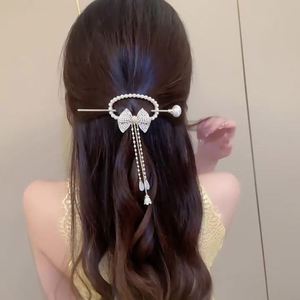 Épingles à cheveux de luxe en zircon avec longs pompons papillon pour femmes, nouveau style chinois 2025, épingles à cheveux en métal Hanfu, accessoires pour cheveux - Product Image 5
