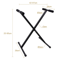 CNBear K-720B Quick-Adjust Locking Design Metal & Rubber Musical Instrument Single-X Keyboard Stand
