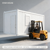 Rumah Kontainer Portabel Bernapas 20ft, Mudah Dipindahkan dengan Forklift, Kantor Lapangan Transportasi Mudah, Pemasangan Cepat, Kabin Tahan Api, Rumah 3 Tahun Garansi