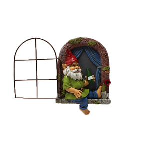 Vendita calda bere birra gnomo e celebrazione nana 1 pz giardino musicale gnomo finestra albero decor Set per decorazioni da giardino in miniatura fata - Product Image 2