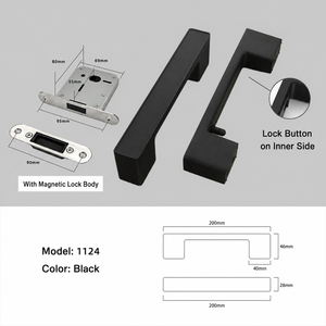 Cerradura de Puerta Empotrada Minimalista, Silenciosa, Negra, Cerradura de Embutir Oculta para Puertas Interiores de Madera de Dormitorio - Product Image 2