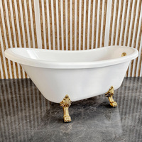 Baignoire autoportante moderne en acrylique de 1.5m pour adultes avec massage à remous Baignoire de trempage écologique pour usage domestique