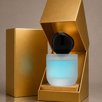 Prix d'usine, flacon de parfum givré personnalisé, 50 ml, 100 ml, flacon en verre avec étiquette privée, avec bouchon en plastique noir, luxe