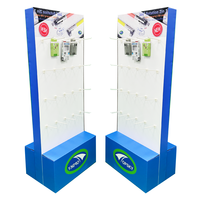 Présentoirs de sol en carton ondulé double face pour casques téléphoniques avec crochets, pour la vente au détail en usine