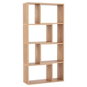 Accent Modern Natural Engineered Wood 5 Shelf Geometric Freestanding <strong>Bookcases</strong> <strong>Open</strong> Storage Living Room Hotel Home Office School - Product Image 6