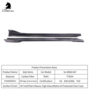Extensions de jupes latérales en fibre de carbone style V pour kit carrosserie, amélioration des performances pour BMW <span class=keywords><strong>M2</strong></span> G87 2022+ - Product Image 3