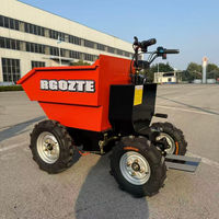 Chariot à benne basculante électrique sur pied, capacité de charge de 300 kg, alimenté par batterie, mini chariot à benne électrique pour la construction et le jardinage