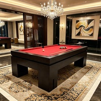 Table de billard haut de gamme en bois massif avec plateau en ardoise, table de jeu de billard américain 9 boules pour adultes, 8 pieds, personnalisable pour les complexes hôteliers et les clubs commerciaux