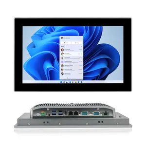 Hoge Prestaties Ip65 Waterdicht Fanless Wandmontage Desktop All In One Industriële Touch Screen Linux Ingebed Panel Pc