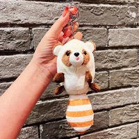 Dessin animé peluche sac pendentif saisir Machine peluche poupée mignon longue queue raton laveur porte-clés peluche