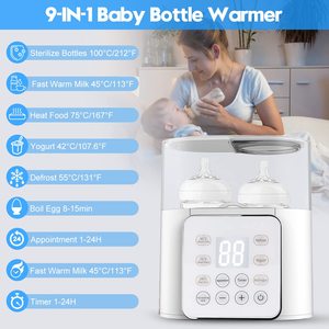 Calentador de <span class=keywords><strong>Leche</strong></span> <span class=keywords><strong>Materna</strong></span> 9 en 1, Calentador de Alimentos Multifunción Rápido, Temporizador de Descongelación, Pantalla LCD, Temperatura Precisa, Calentador de <span class=keywords><strong>Biberones</strong></span> - Product Image 6
