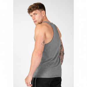 Camiseta sin mangas de gimnasio Unisex de talla grande personalizada Camiseta sin mangas de cuello redondo de algodón negro de gran tamaño para hombres y mujeres - Product Image 1