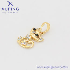 S00142595 xuping perhiasan sederhana modis <span class=keywords><strong>14k</strong></span> berlapis emas zirkon anak perempuan liontin kucing - Product Image 2