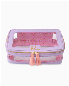 Tas Penyimpanan Poker Mahjong Modern Mewah Ramah Lingkungan Tahan Air Lipat Transparan PVC Gaya Amerika dengan Ritsleting Berumbai - Product Image 2