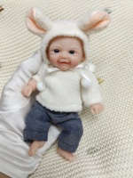 Poupées bébés réalistes en silicone de 15 cm, format poche, détails faits à la main, jouet élastique et anti-stress pour enfants de 3 ans et plus et collection