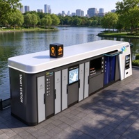 Cabine de service préfabriquée intelligente 5G en structure acier pour magasins de détail sans personnel dans les parcs et les zones touristiques