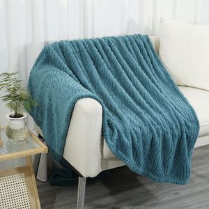 Couverture en molleton doux bleu sarcelle de conception de coupe 3D de luxe pour la décoration de la maison - Product Image 3