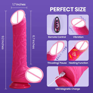 Juguete Íntimo para Parejas, Control Remoto, Impermeable, Masturbador Femenino, <span class=keywords><strong>Consolador</strong></span> Realista de Silicona con Testículos y Ventosa - Product Image 6