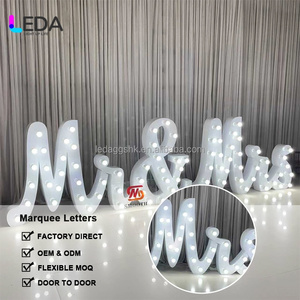 ตกแต่งงานปาร์ตี้ด้วยตัวอักษร LED แบบกำหนดเองสไตล์โมเดิร์น ขนาด 4 ฟุต ตัวอักษรไฟ LED ขนาดใหญ่ Mr & Mrs ตัวเลขเรืองแสง สำหรับตกแต่งงานแต่งงาน - Product Image 2