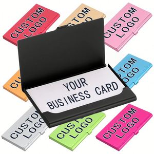 New Business Card Holder Custom logo Metal Aluminum Alloy Business Card Box Laser Engraving Promotional Business <b>Gift</b> - Product Image 1