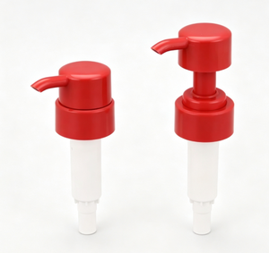 Pompe distributrice de lotion en plastique rouge PP 33/410 4,5 cc avec verrouillage par torsion pour flacons de shampoing, gel douche, savon pour les mains et cosmétiques - Product Image 4