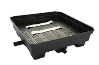 Système de jardinage sur toit auto-arrosant en PP, noir et vert, avec plateau modulaire étanche pour toiture végétale