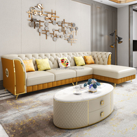 Ensemble de meubles de salon au design moderne, meuble TV mural en bois, meuble TV combiné moderne et table basse