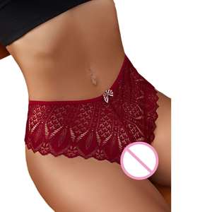 Женские трусики-брифы с кружевом и бантом, средней посадки, сексуальные, класса люкс, хит продаж - Product Image 4