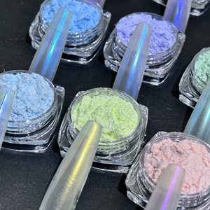 Poudre à ongles chromée caméléon 3 couleurs, pigment acrylique scintillant Candy Aurora pour manucure et nail art - Product Image 3