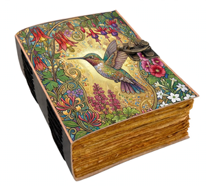 Handmade Hummingbird Leather Nature <b>Journal</b> Floral Vintage <b>Writing</b> Notebook Bird Lover Gift Rustic Diary for Travel and Sketch - Product Image 3