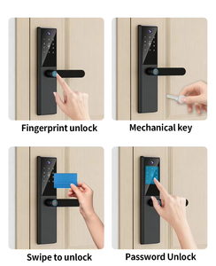Serrure de porte intelligente Auvinx Factory, empreinte digitale, mot de passe, <span class=keywords><strong>carte</strong></span> IC, serrure d'appartement/bureau, application Tuya WIFI, serrure numérique, caméra - Product Image 5