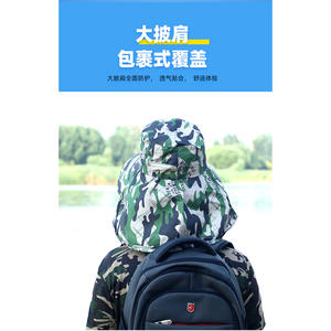 Sombrero de Pescador con Protección Solar y Cubre Cuello Transpirable con Camuflaje para Hombre, para Pesca y Actividades al Aire Libre en Verano - Product Image 1