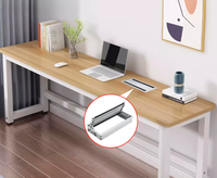 Boîte de gestion de câbles de bureau en alliage d'aluminium avec couvercle rabattable, passe-câbles à fermeture douce et brosse de protection