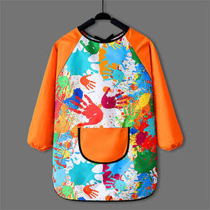 Salopette de peinture imperméable pour enfants <span class=keywords><strong>robe</strong></span> inversée d'art de maternelle avec <span class=keywords><strong>tablier</strong></span> de trésor de bavoir de manger de bébé pour des enfants - Product Image 2