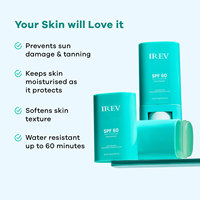 Stick solaire SPF60+ à large spectre, protection solaire résistante à l'eau, crème solaire coréenne avec acide hyaluronique et céramide
