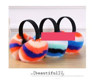 可愛い虹の暖かいぬいぐるみウサギの毛の耳のマフ可愛い虹の暖かいぬいぐるみ - Product Image 6